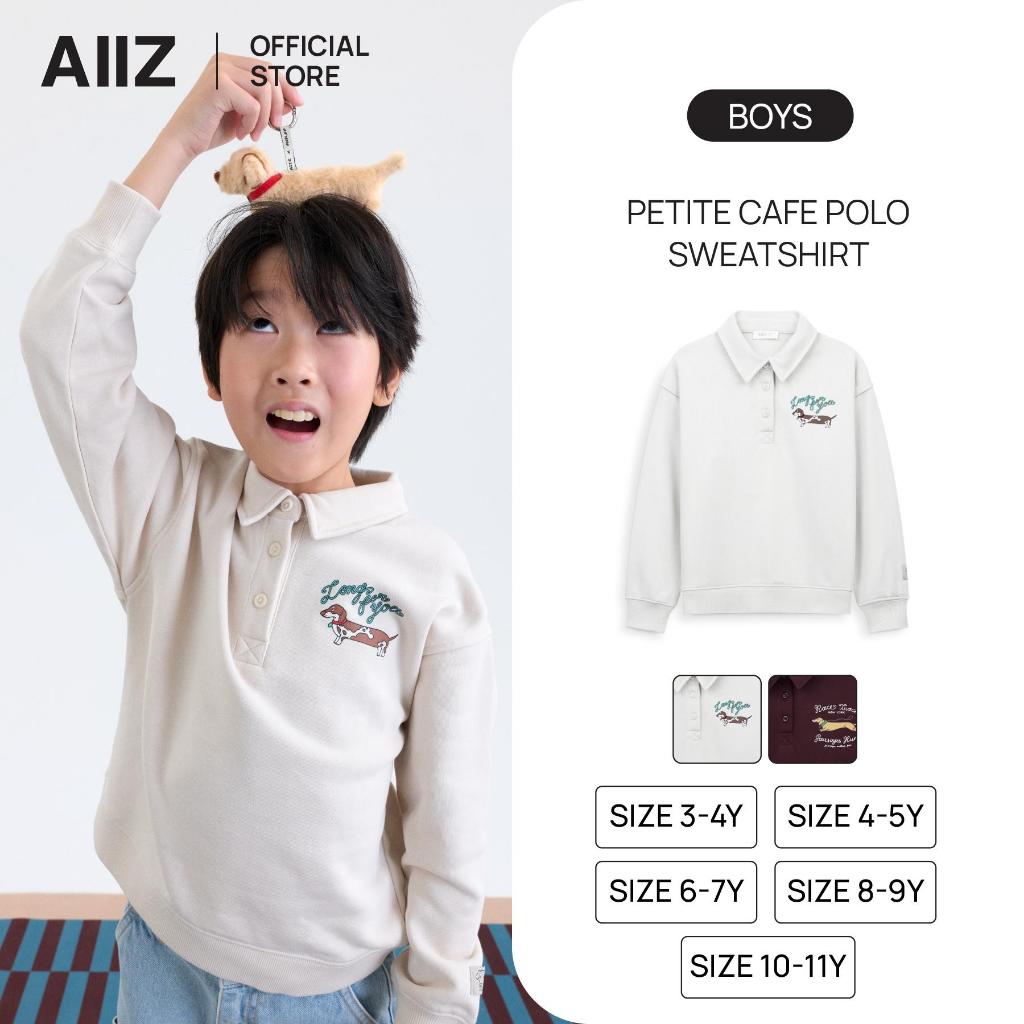 AIIZ เสื้อแขนยาวเด็กผู้ชายคอปกโปโล AIIZ Boy's Petite Cafe Polo Sweatshirt