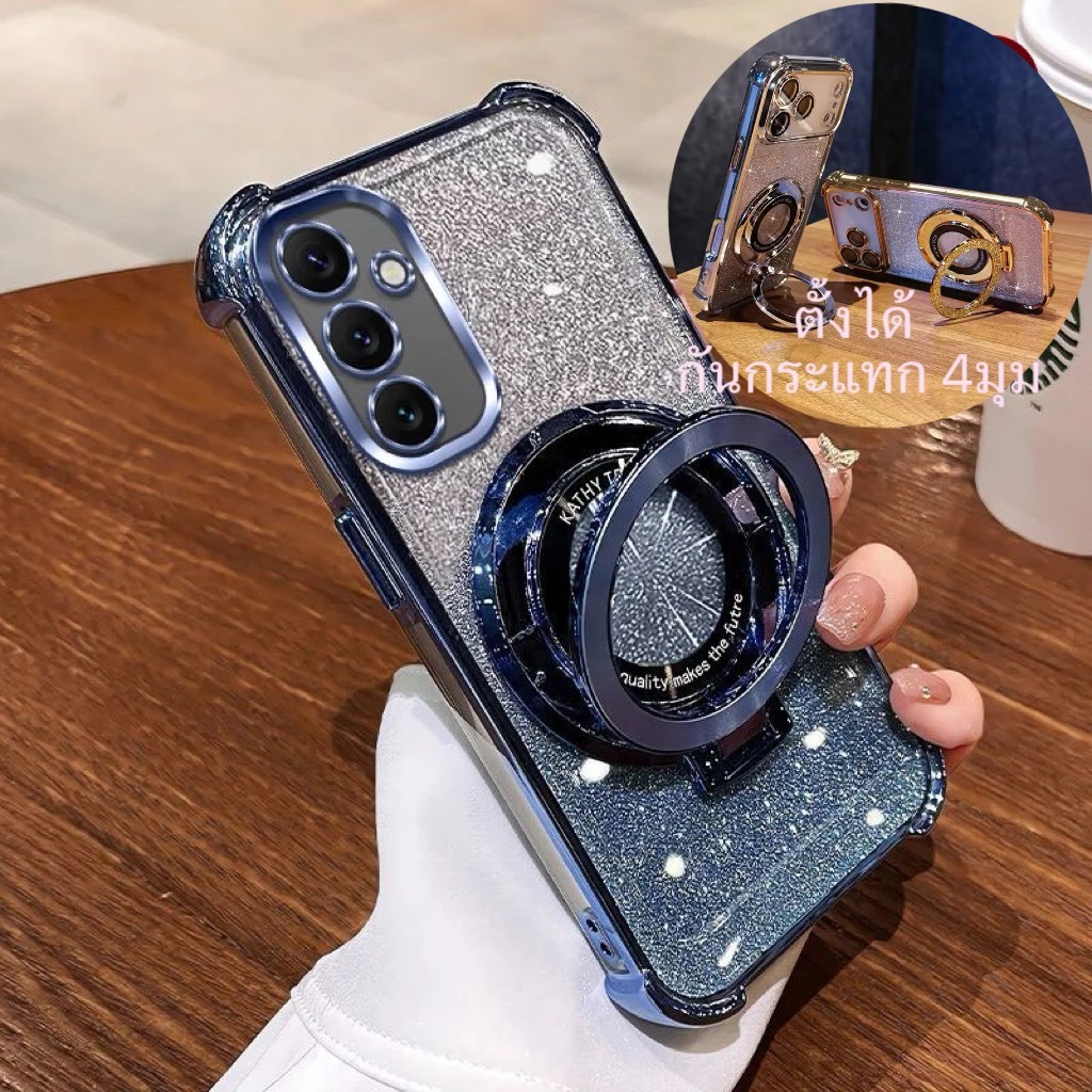 เคส สำหรับ Realme C71 C63 C61 Note70 60 60X CD วงเล็บแม่เหล็กแฟลชแป้งโปร่งใส soft shell dual MM7