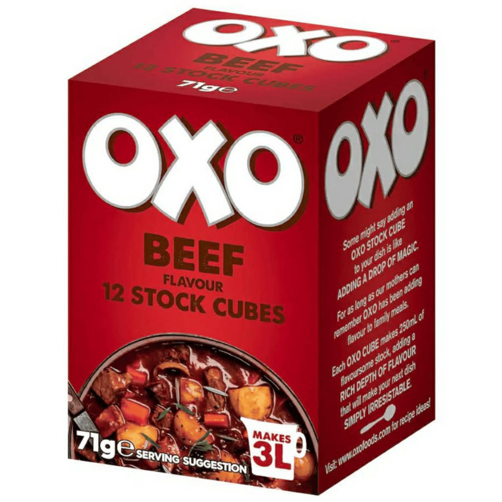 OXO Beef Cubes 12 ก้อน 71 กรัม 🇬🇧 OXO Beef Cubes 12 Stock Cubes 71g