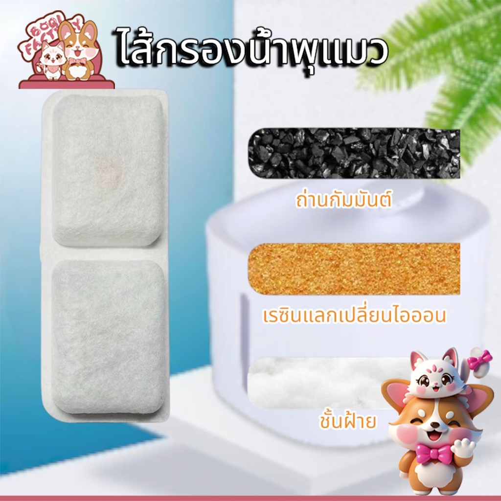 Boqi Factory  ไส้กรองน้ำพุแมว แผ่นกรองน้ำพุ น้ำพุแมว 1 ชิ้น   (มีราคาส่ง) MIS04