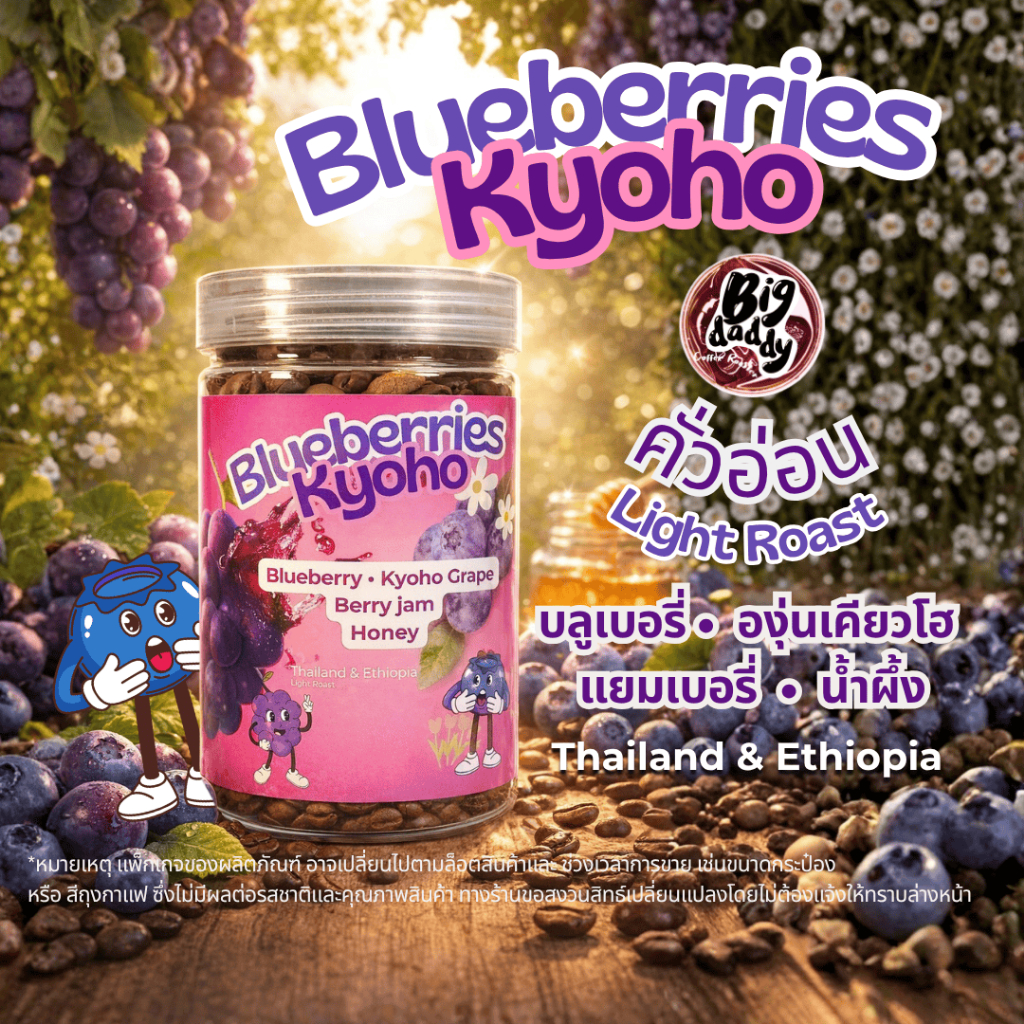 เมล็ดกาแฟ Blueberry Kyoho บลูเบอรี่ เคียวโฮ โรงคั่วพ่อใหญ่ | Bigdaddy Roaster