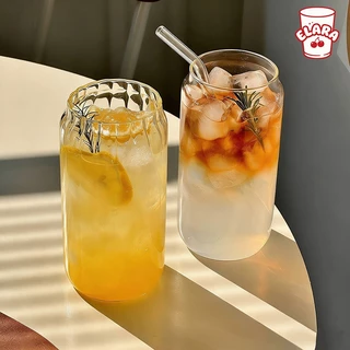 แก้วน้ำใสสไตล์มินิมอล 400/550ml แก้วกาแฟ แก้วน้ำเย็น แก้วคาเฟ่ ทนร้อนเย็น ดีไซน์สวย