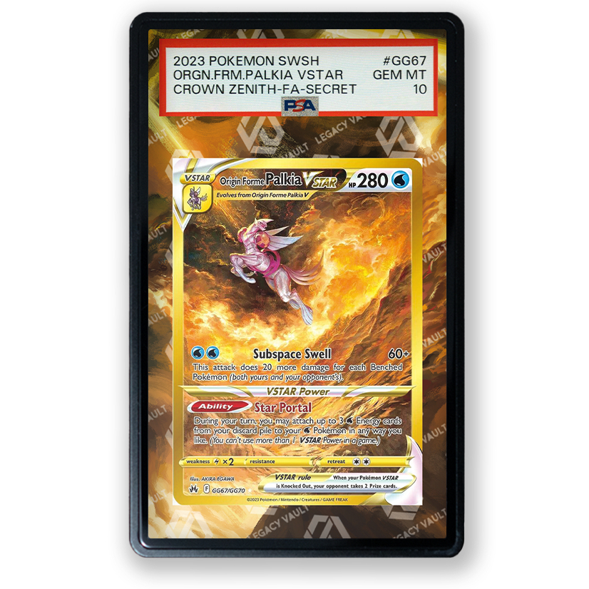 661-(โปรดอ่านรายละเอียดและภาพหน้าสุดท้าย) - Full Art PSA Origin Forme Palkia VSTAR #GG67 Crown Zenit