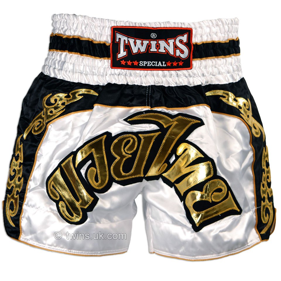 Twins Muay Thai Shorts White กางเกงมวยไทย