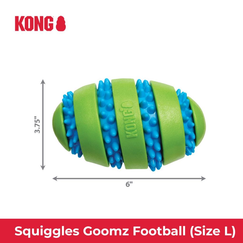 KONG لعبة كلاب كرة قدم Squiggles Goomz ‏L — صورة 5