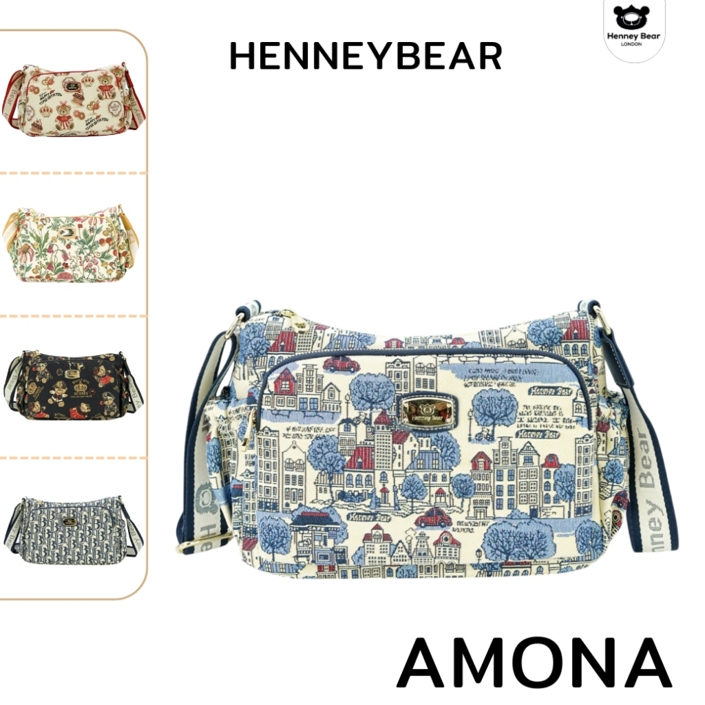 Henneybear-H1165 รุ่น AMONA กระเป๋าสะพายข้าง กระเป๋าถือ มาพร้อมสายสปอร์ตสุดพรีเมี่ยม COD