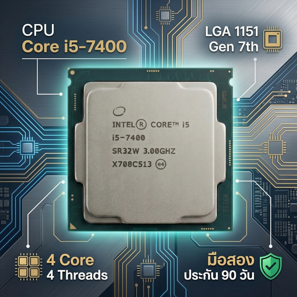 [มือสอง] Intel Core i5-7400 LGA 1151 Gen 7 (4C/4T) 3.50GHz สภาพสวย ประกันร้าน 90 วัน