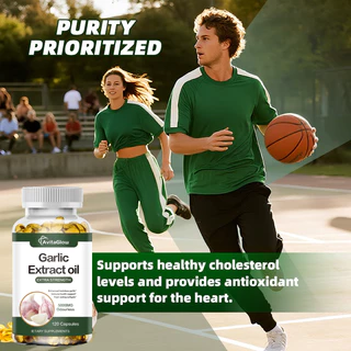 8.8 โปรเด็ด Garlic Extract Oil 5000mg – 120 แคปซูล | กระเทียมสกัดเข้มข้น สูตร Super Oil | บำรุงหัวใจ ลดคอเลสเตอรอล