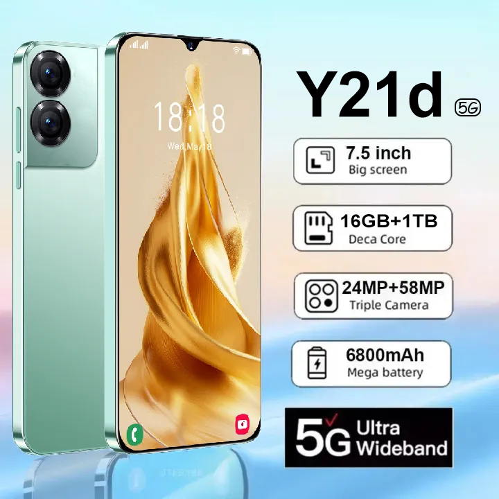 【ของแท้100%】2026 ใหม Y21D 5G 7.5นิ้ว โทรศัพท์มือถือ รองรับ2ซิม Smartphone 4G/5G แรม16GB รอม1TB โทรศั