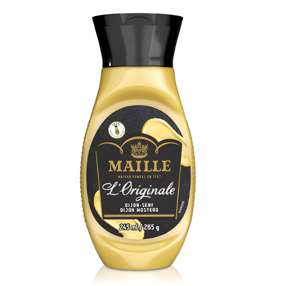 มัสตาร์ดดิจองแบบขวดบีบ 265 กรัม แบรนด์ Maille Squeeze Dijon Mustard 265g Maille brand