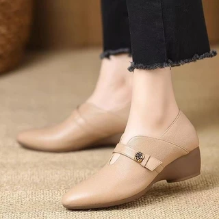 รองเท้าแตะหัวแหลมผู้หญิง สไตล์ฝรั่งเศส ส้นสูง. สวมใส่สบาย BR570
