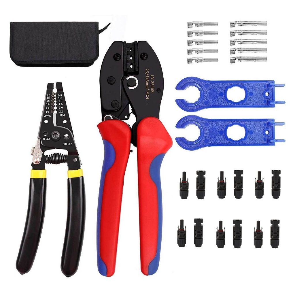 เครื่องมือย้ำสายโซล่าเซลล์ คีมเข้าหัว MC4 คีมย้ำสายmc4