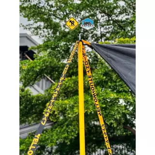 🔥รุ่นใหม่🔥ชุดเชือกแบน Yellow Route พร้อมตัวรั้งเชือกอลูมิเนียมอย่างดี ยาว 4.8 เมตร(พร้อมส่ง)