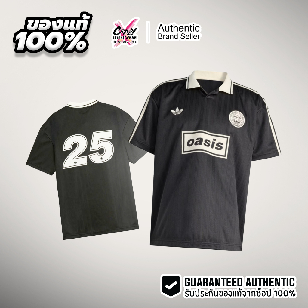 เสื้อวง Oasis Live '25 adidas x Oasis Tour Jacquard Jersey Black (KT3437) ของแท้ 100% เสื้อโอเวอร์ไซส์ เสื้อสตรีทแฟชั่น