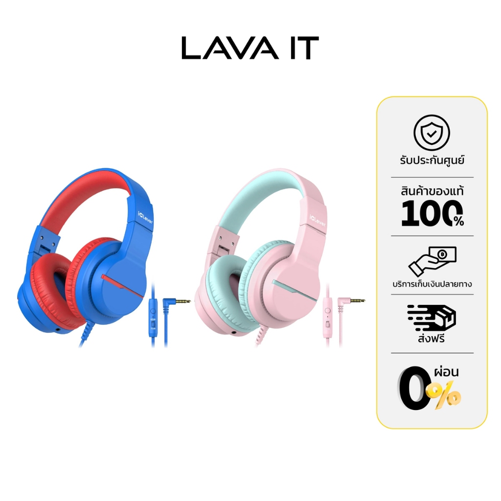 iClever HS19 Headphones หูฟังครอบหูสำหรับเด็ก (รับประกันสินค้า 1 ปี)