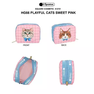 Lesportsac Square Cosmetic Small Bag กระเป๋าใบเล็กเครื่องสำอาง Style 6701