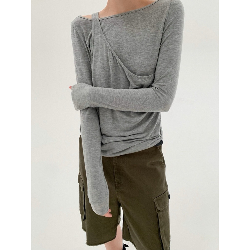 เสื้อแขนยาว สีเทาเลเยอร์ inbyin