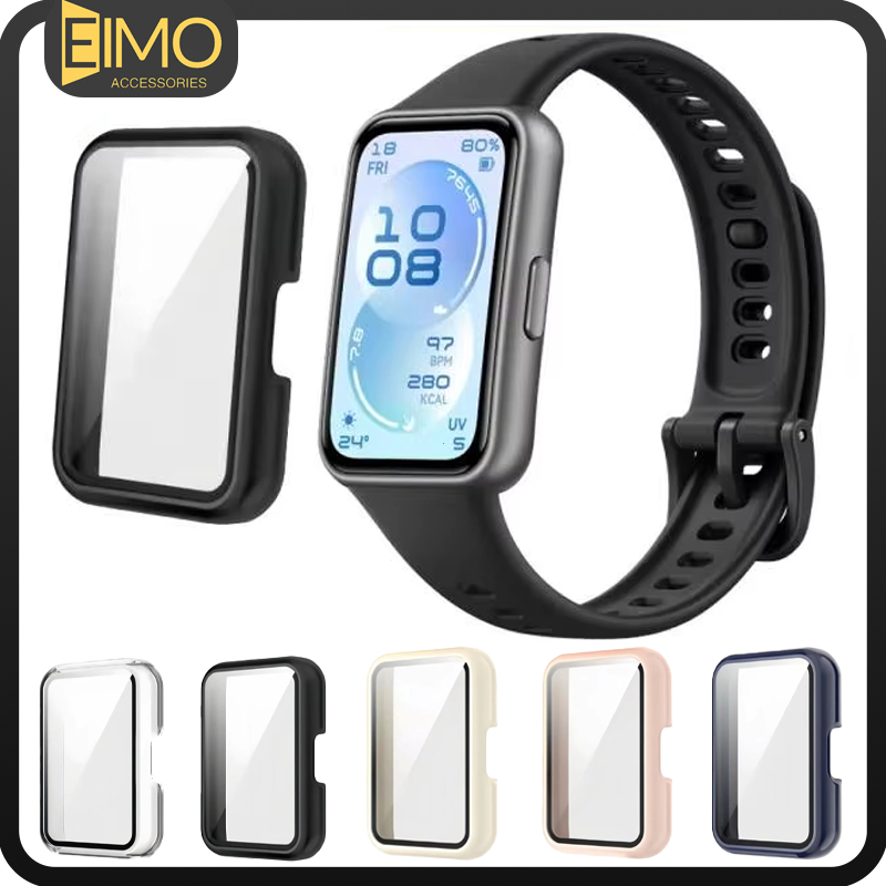 กระจกนิรภัย PC กรณีแสดง For Huawei Band 11 / 11 Pro อุปกรณ์ป้องกันหน้าจอกันชนแบบเต็มรูปแบบ Smartwatch Huawei 9 8 10
