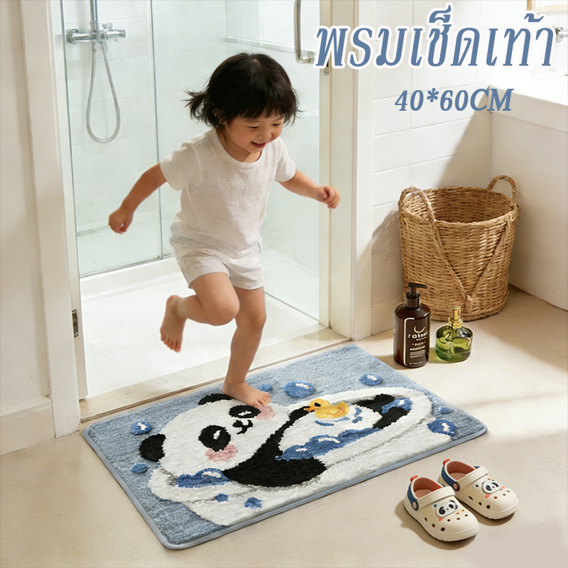 พรมเช็ดเท้า ขนาด40*60cm พรมห้องน้ำ พรมเช็ดเท้าลายการ์ตูนน่ารักแห้งไว พรมซับน้ำดีพรมกันลื่นพรมเช็ดเท้าขนนุ่มซักเครื่องได้