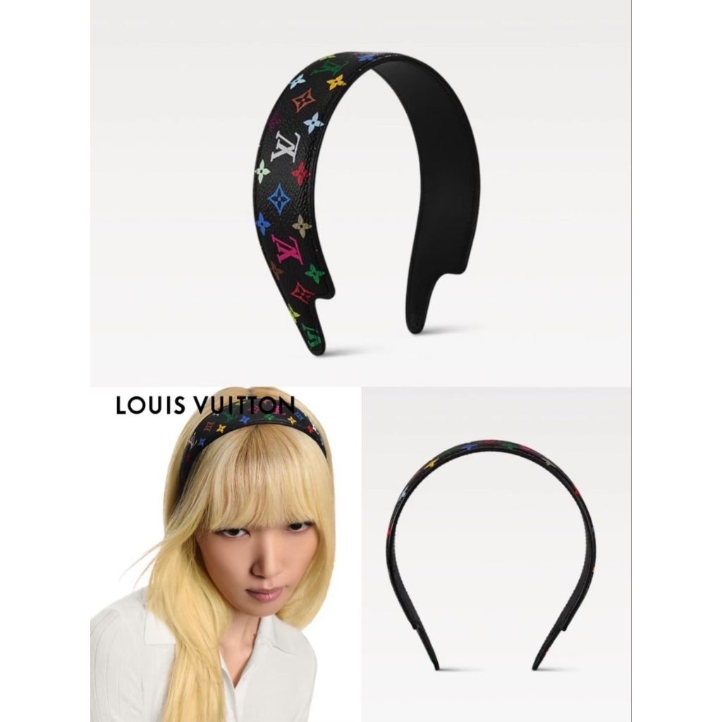 ที่คาดผมสีดำสไตล์LV ปั๊มโลโก้ งานVIP