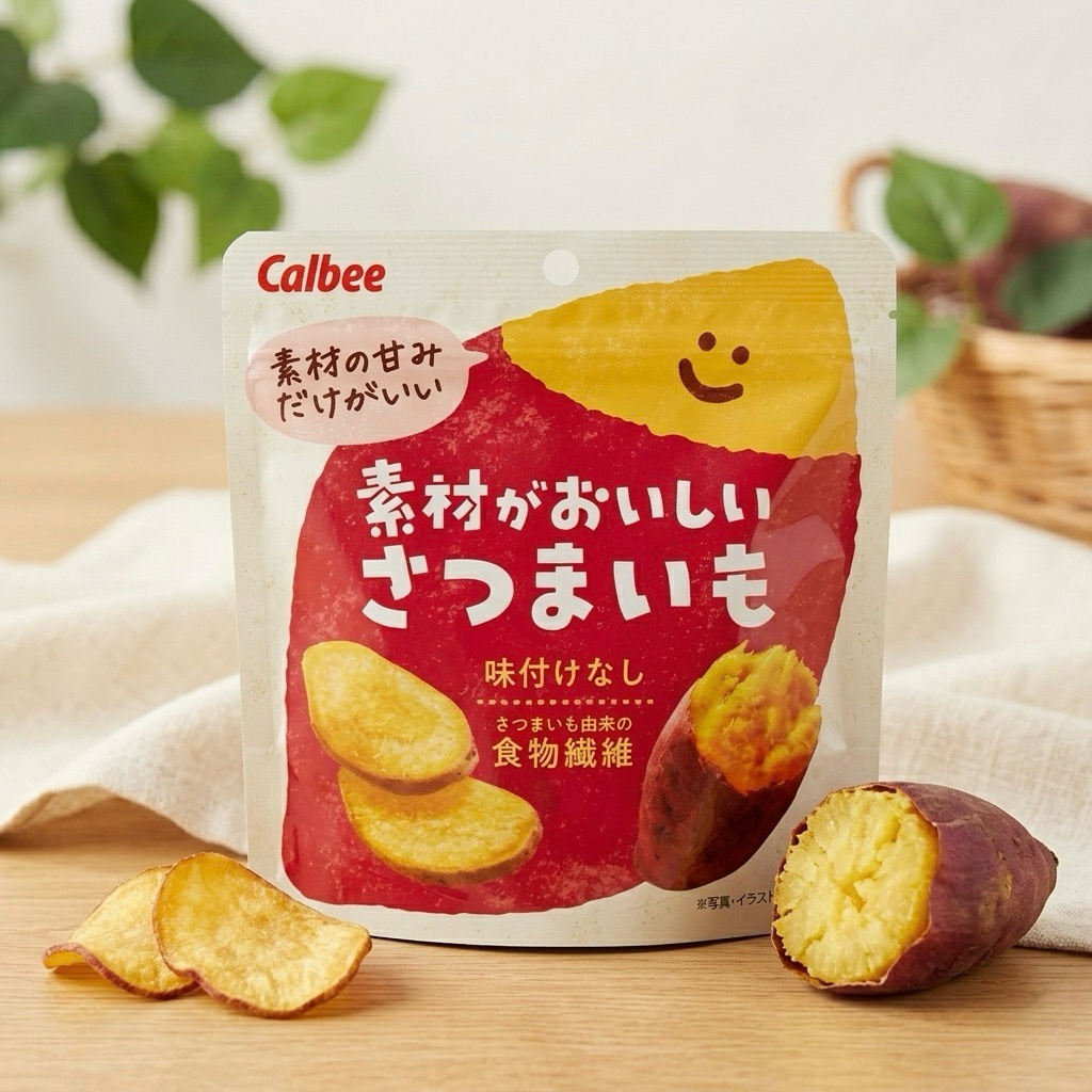 พร้อมส่งในไทย calbee มันหวานญี่ปุ่นอบแบบแผ่นกรอบหอมหวานเคี้ยวเพลิน นำเข้าจากญี่ปุ่น
