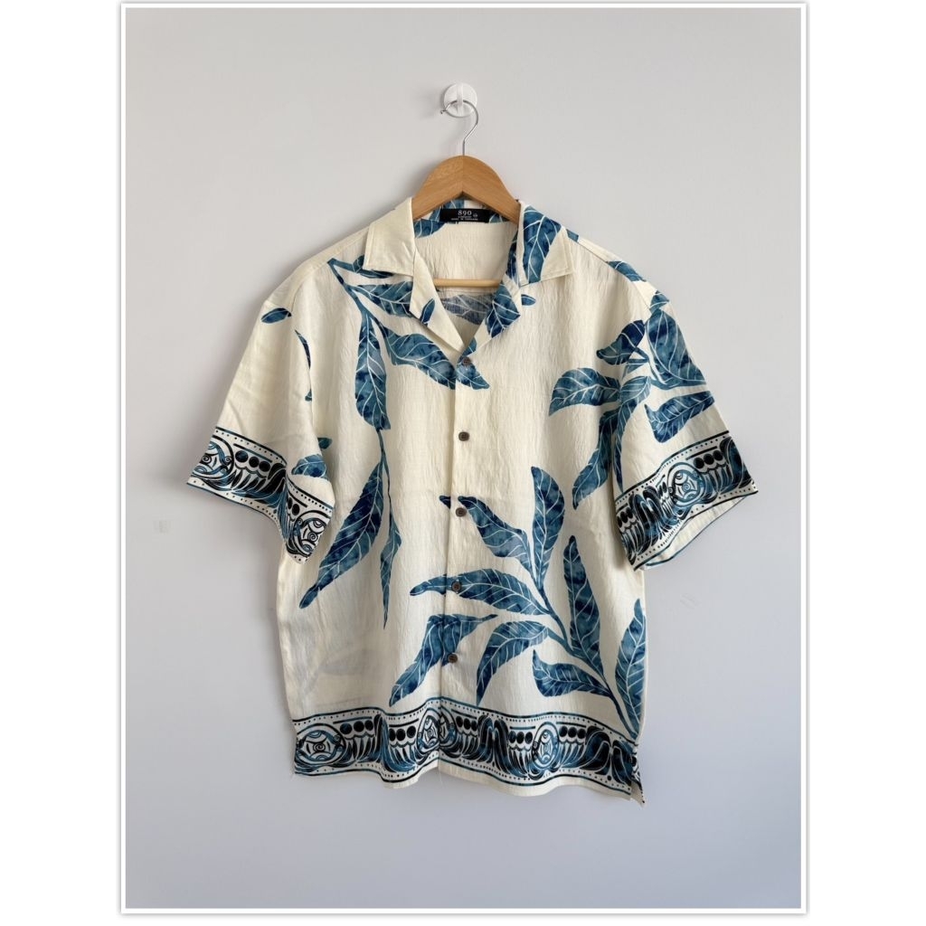 .. เสื้อเชิ้ต ผู้ชายทรง Oversized ปกฮาวายผ้าลินิน สลาฟ | Linen SlubCuban Collar Shirt