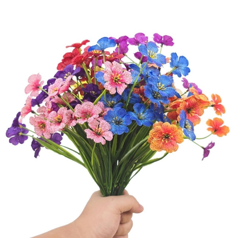 Violets ดอกไม้ประดิษฐ์ หญ้าฤดูใบไม้ผลิ  ดอกไม้ประดิษฐ์ DIY ของแต่งบ้าน ของตกแต่งสำหรับถ่ายภาพ
