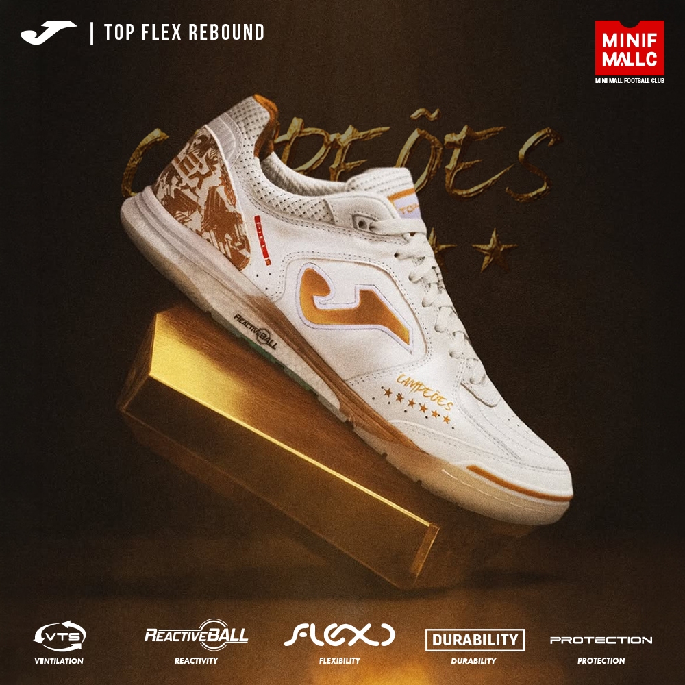 รองเท้าฟุตซอล Joma รุ่น Top Flex Rebound Campeões รหัส TORW2552IN รองเท้าฟุตซอล ทนทาน ดูดซับแรงกระแทกคืนรูปอย่างรวดเร็ว