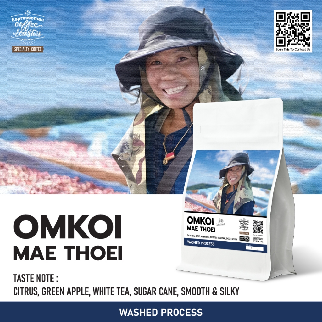 OMKOI MAE THOEI ROASTED WASHED PROCESS เมล็ดกาแฟ อมก๋อย ไร่โสภา Sopa's Estate Espressoman Specialty Coffee