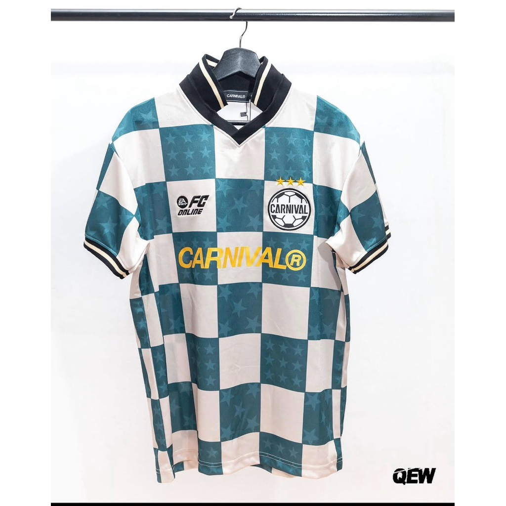 (💯มือ1ของแท้พร้อมส่ง)(🚛กทม.ส่งด่วน) CARNIVAL X FC ONLINE CHESS FOOTBALL JERSEY GREEN