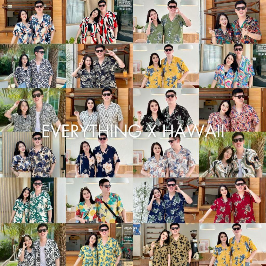 Everything X Hawaii เสื้อฮาวาย ใส่ได้ทั้งผู้ชายผู้หญิง ผ้าสปันพรีเมี่ยม กระดุมกะลา *1ตัว* (701/1938)