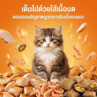 60กรัม*10ซอง Crunchies ขนมแมว ขนมว่างแมว พัฟสอดไส้ กรอบนอกนุ่มใน อร่อยหอม พร้อมส่ง