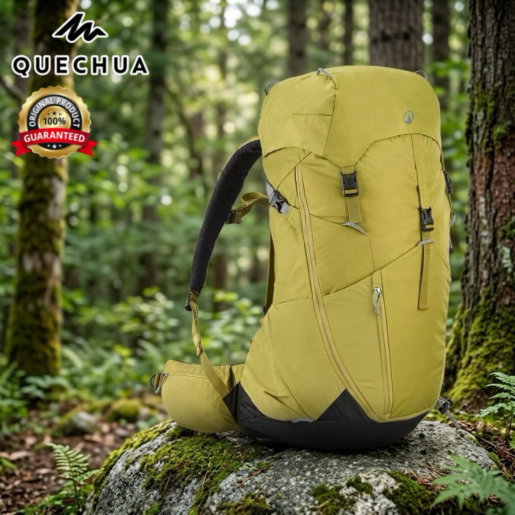 กระเป๋าเป้สะพายหลังขนาด 38 ลิตร รุ่น MH500 (สีเหลืองกากี) QUECHUA