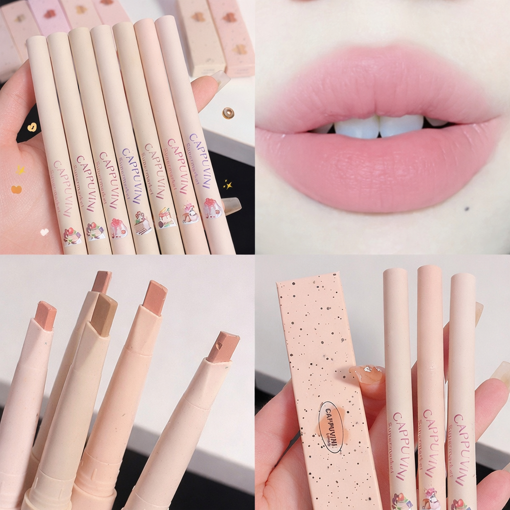 LIP LINER ลิปไลน์เนอร์เนื้อแมท กันน้ำ ติดทน เขียนขอบปากคมชัด สีสวยธรรมชาติ ลิปดินสอหมุน ใช้ง่าย พกพาสะดวก