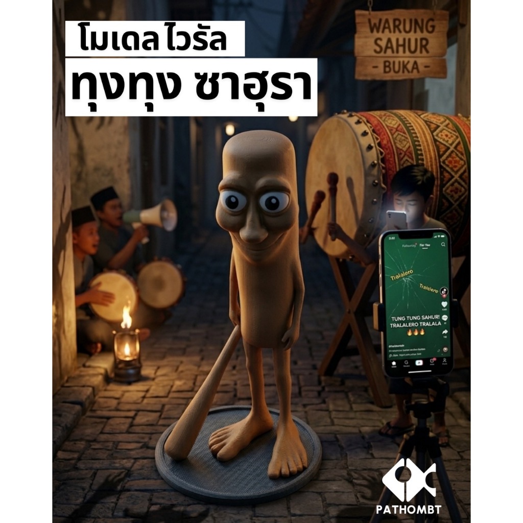 ของเล่นทุงทุง ซาฮุรา ของเล่น Brainrot สุดไวรัล Tung Tung Tung Sahur (Tralalero Tralala) ของเล่นเด็กยอดฮิต กวนๆ สนุกๆ ไทย