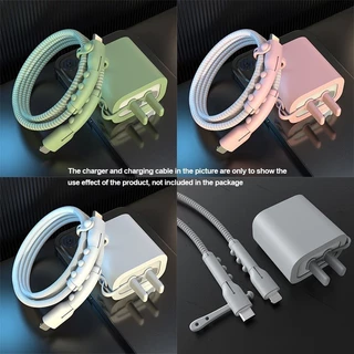 ตัวถนอมสายชาร์จ USB ซิลิโคนนิ่ม PD 20W สายชาร์จซิลิโคนหุ้มสายเคเบิลข้อมูลแบบสร้างสรรค์ ปลอกหุ้มแบบนิ่ม