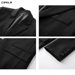CIPELA เสื้อสูทผู้ชายสีดำ เฉพาะเสื้อ รุ่นพรีเมี่ยม กระดุม 2 เม็ด สูทใส่ทำงาน สูทใส่ออกงาน เสื้อสูทผู้ชาย เสื้อสูทเกาหลี
