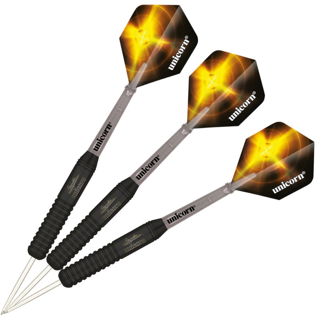 Unicorn Darts ชุดลูกดอกทองเหลืองสีดำ Gary Anderson เซ็ท 3 ชิ้น 22-26 กรัม Black Brass Set 3 darts