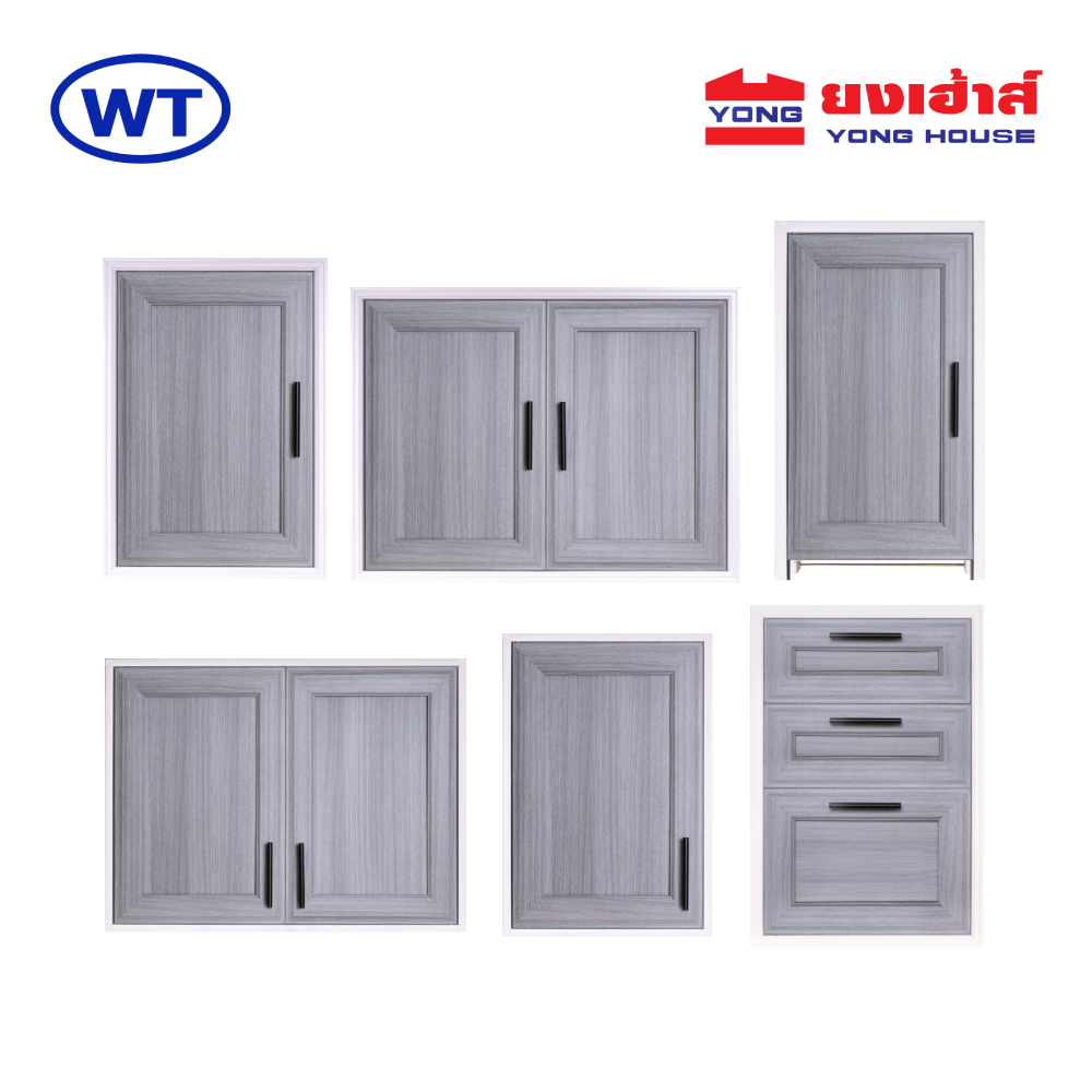 WT Rhino บานซิงค์เดี่ยว บานซิงค์คู่ บานซิงค์ถังแก๊ส ตู้ลอย ตู้ลิ้นชัก UPVC รุ่น CBS I-GREY บานซิงค์ ตู้ลอยเดี่ยว สีเทา
