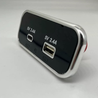 ที่ชาร์จในรถ มีช่องชาร์จ 2 ช่อง USB และ type C รองรับไฟ 12v-…