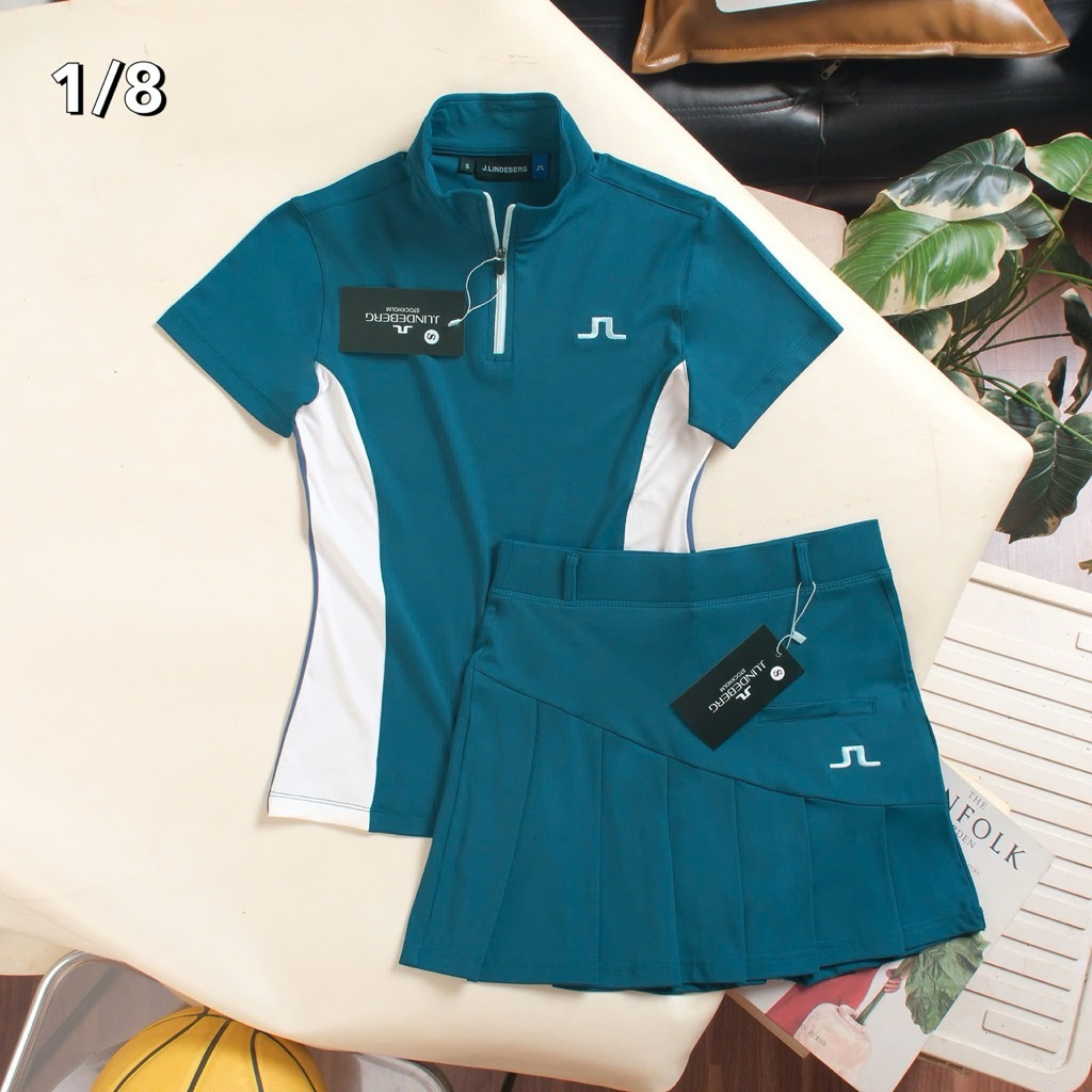 พร้อมส่ง! ชุดตีกอล์ฟผู้หญิง เสือแขนสั้น กระโปรงมีซับในขาสั้น ซื้อครั้งเดียวได้ทั้งชุด (เสื้อ+กระโปรง) ราคา ถูกที่สุด ดีลบีเคเค แกลเลอรีภาพที่ 3