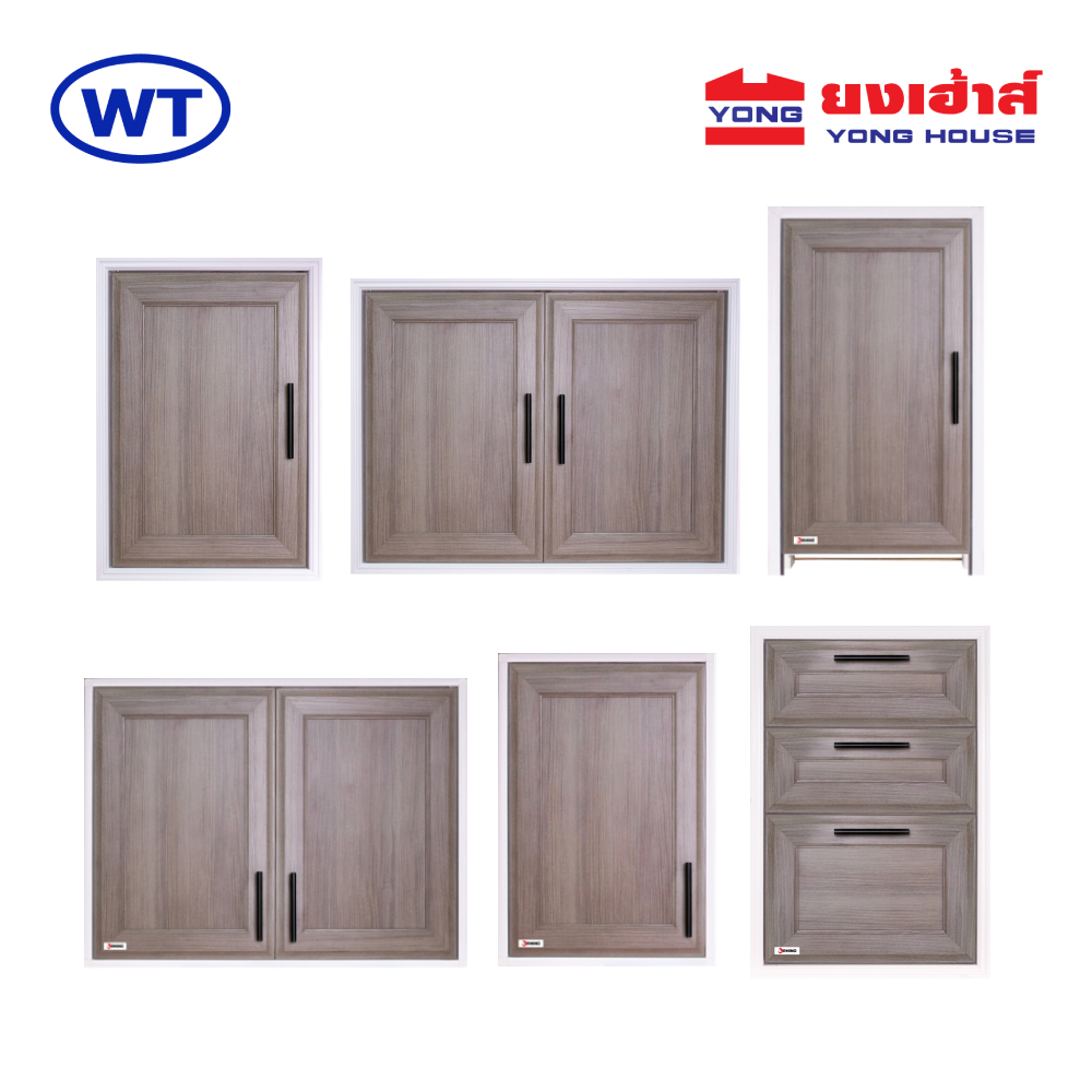 WT Rhino บานซิงค์เดี่ยว บานซิงค์คู่ บานซิงค์ถังแก๊ส ตู้ลอย ตู้ลิ้นชัก UPVC รุ่น CBS I-BROWN บานซิงค์  สีน้ำตาล