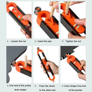 เกจวัดรูปทรง Contour Gauge เครื่องมือวัดรูปร่าง เครื่องมือทำสำเนารูปร่าง งานไม้ กระเบื้อง หินอ่อน วัดงานไม้ไม้บรรทัดโค้ง