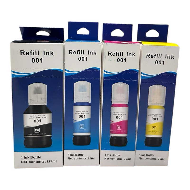 หมึกเติมEpson 001BK/C/M/Yเทียบเท่า เกรดพรีเมี่ยม