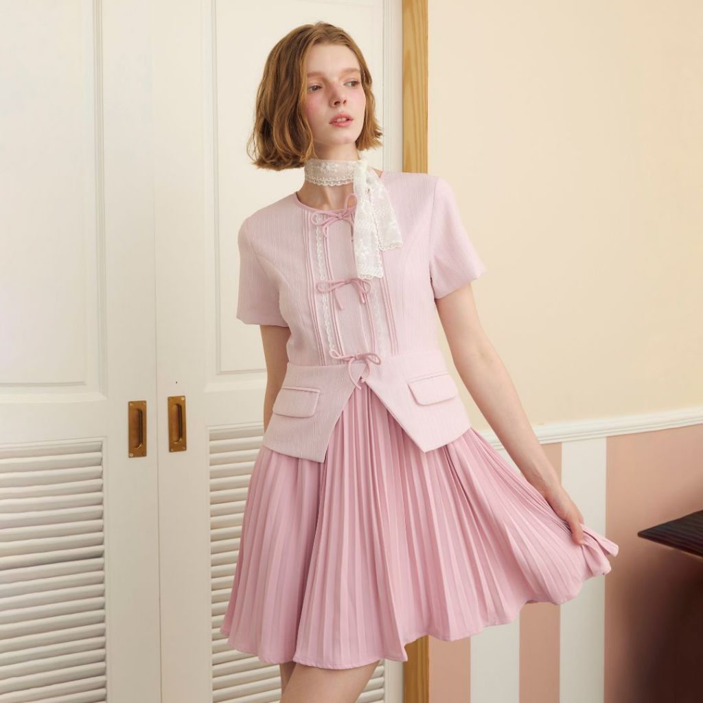 La Mignonne (XS-5XL) Hamilton Ezra Dress เดรสสีชมพูทรงยอดฮิตของทางร้าน ทรงสวยมีซับใน งานซิปหลัง ใส่ส