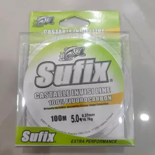 สายเบ็ดตกปลา Sufix Castable Invisi Line สายฟลูโอโรคาร์บอน 100%