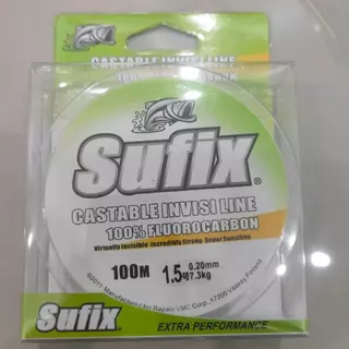 สายเบ็ดตกปลา Sufix Castable Invisi Line สายฟลูโอโรคาร์บอน 100%