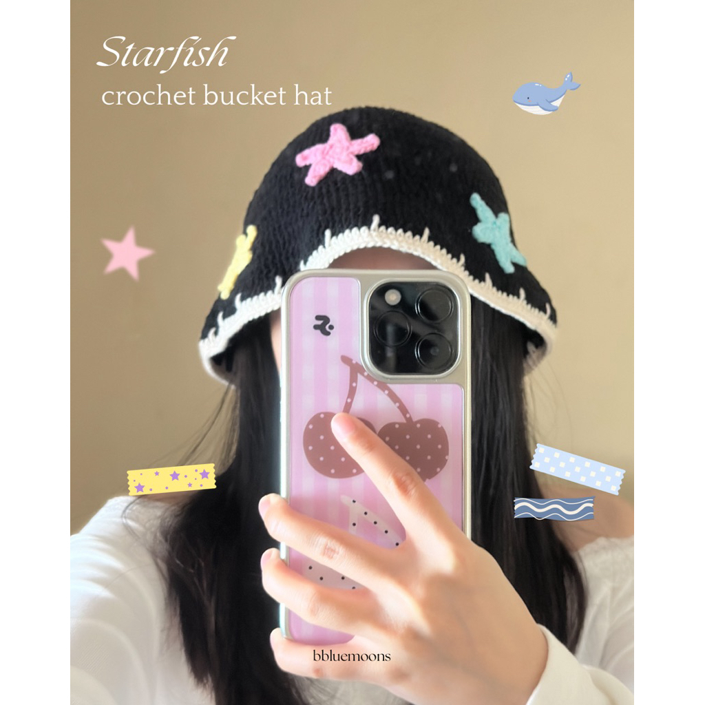 crochet bucket hat ♡ ༘⋆ หมวกบักเก็ตไหมพรม 🪡 ใช้เวลาจัดส่งประมาณ 2-3 วัน