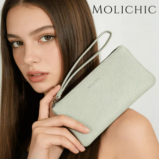 MOLICHICกระเป๋าคล้องข้อมือสุดหรูจากสำหรับผู้หญิง - กระเป๋าใส่เหรียญและบัตรทำจากหนังมีลวดลาย