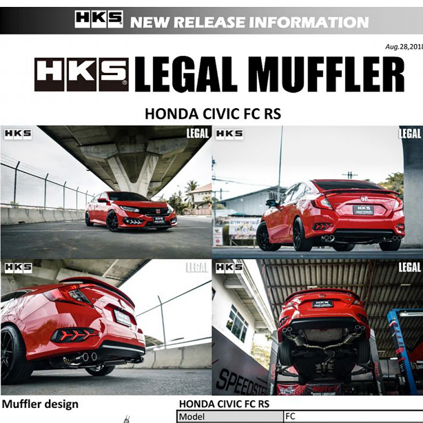 ท่อ HKS ตรงรุ่น Honda Civic FC Turbo ปลายCarbon เครื่อง L15B